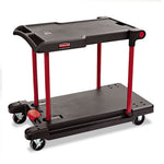 Load image into Gallery viewer, Convertible Utility Cart, Plastic, 2 Shelves, 400 Lb Capacity, 23.88&quot; X 45.13&quot; X 34.38&quot;, Black
