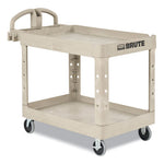 Load image into Gallery viewer, Heavy-duty Utility Cart With Lipped Shelves, Plastic, 2 Shelves, 500 Lb Capacity, 17.13&quot; X 38.5&quot; X 38.88&quot;, Beige
