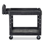 Load image into Gallery viewer, Heavy-duty Utility Cart With Lipped Shelves, Plastic, 2 Shelves, 500 Lb Capacity, 17.13&quot; X 38.5&quot; X 38.88&quot;, Black
