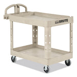 Load image into Gallery viewer, Heavy-duty Utility Cart With Lipped Shelves, Plastic, 2 Shelves, 500 Lb Capacity, 25.9&quot; X 45.2&quot; X 32.2&quot;, Beige
