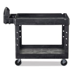 Load image into Gallery viewer, Heavy-duty Utility Cart With Lipped Shelves, Plastic, 2 Shelves, 750 Lb Capacity, 26&quot; X 55&quot; X 33.25&quot;, Black
