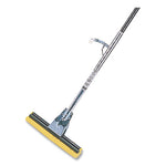 Load image into Gallery viewer, Steel Sponge Mop, 12&quot; Wide Yellow Cellulose Sponge Head, Bronze Steel Handle
