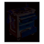 Load image into Gallery viewer, Five-drawer Mobile Workcenter, 32.63w X 19.9d X 33.5h, Black Plastic Top
