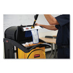Load image into Gallery viewer, High-security Healthcare Cleaning Cart, Metal, 4 Shelves, 1 Bin, 22&quot; X 48.25&quot; X 53.5&quot;, Black
