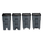 Load image into Gallery viewer, Brute Roll-out Heavy-duty Container, 65 Gal, Polyethylene, Gray
