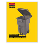 Load image into Gallery viewer, Brute Roll-out Heavy-duty Container, 65 Gal, Polyethylene, Gray
