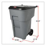 Load image into Gallery viewer, Brute Roll-out Heavy-duty Container, 95 Gal, Polyethylene, Gray
