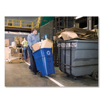 Load image into Gallery viewer, Square Brute Recycling Rollout Container, 50 Gal, Plastic, Blue
