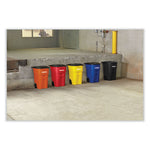 Load image into Gallery viewer, Square Brute Rollout Container, 50 Gal, Molded Plastic, Blue
