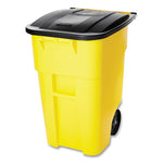 Load image into Gallery viewer, Square Brute Rollout Container, 50 Gal, Molded Plastic, Yellow
