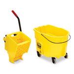 Load image into Gallery viewer, Wavebrake 2.0 Bucket/wringer Combos, Side-press, 35 Qt, Plastic, Yellow
