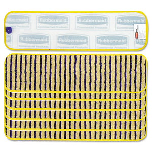 Microfiber Scrubber Pad, Vertical Polyprolene Stripes, 18", Yellow, 6/carton