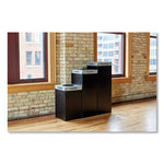 Load image into Gallery viewer, Public Square Recycling Receptacles, Can Recycling, 37 Gal, Steel, Black
