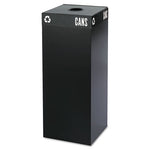 Load image into Gallery viewer, Public Square Recycling Container Lid, Circular Opening, 15.25w X 15.25d X 2h, Black
