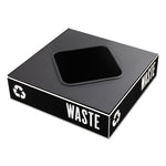Load image into Gallery viewer, Public Square Recycling Container Lid, Square Opening, 15.25w X 15.25d X 2h, Black

