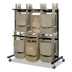 Load image into Gallery viewer, Two-tier Chair Cart, Two-sided 12-section Hang-hook Format, Metal, 64.5&quot; X 33.5&quot; X 70.25&quot;, Black
