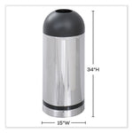 Load image into Gallery viewer, Waste Receptacle, 15 Gal, Steel, Stainless Steel/black, Ships In 1-3 Business Days
