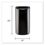 Load image into Gallery viewer, Open Top Oval Waste Receptacle, 14 Gal, Steel, Black, Ships In 1-3 Business Days
