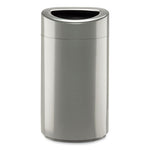 Load image into Gallery viewer, Open Top Oval Waste Receptacle, 14 Gal, Steel, Silver, Ships In 1-3 Business Days
