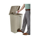 Load image into Gallery viewer, Large Capacity Plastic Step-on Receptacle, 23 Gal, Plastic, Tan
