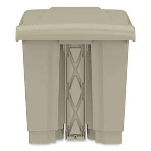 Plastic Step-on Receptacle, 20 Gal, Metal, Tan, Ships In 1-3 Business Days