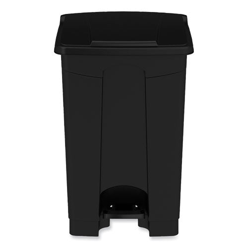 Plastic Step-on Receptacle, 12 Gal, Plastic, Black, Ships In 1-3 Business Days