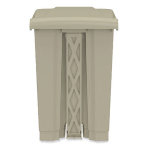 Plastic Step-on Receptacle, 12 Gal, Plastic, Tan, Ships In 1-3 Business Days