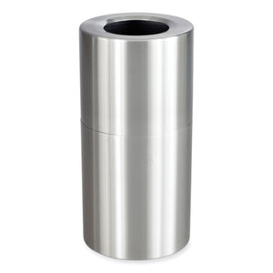 Single Recycling Receptacle, 20 Gal, Steel, Brushed Aluminum, Ships In 1-3 Business Days