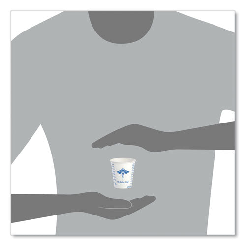 Paper Medical And Dental Graduated Cups, Proplanet Seal, 3 Oz, White/blue, 100/bag, 50 Bags/carton