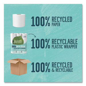 100% Recycled Bathroom Tissue, Septic Safe, 2-ply, White, 240 Sheets/roll, 24/pack, 2 Packs/carton