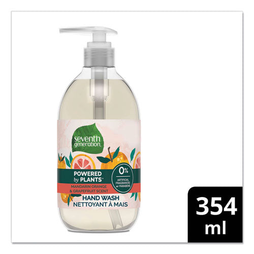 Natural Hand Wash, Mandarin Orange And Grapefruit, 12 Oz Pump Bottle, 8/carton