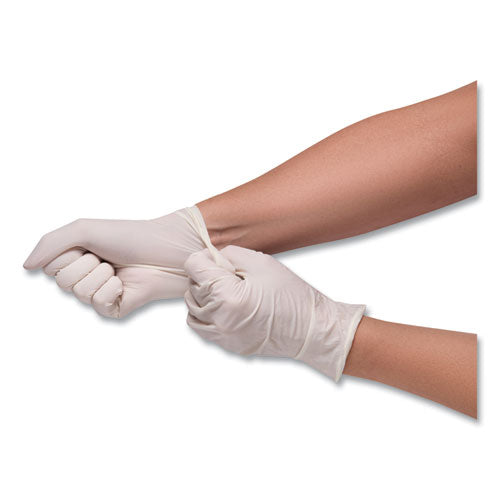 Stretch Vinyl Examination Gloves, Cream, Large, 100/box