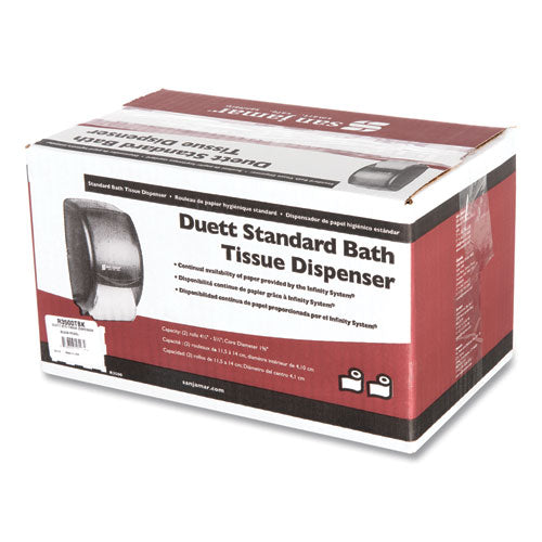 Duett Standard Bath Tissue Dispenser, 2 Roll, 7.5 X 7 X 12.75, Black Pearl