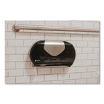 Load image into Gallery viewer, Twin 9&quot; Jumbo Bath Tissue Dispenser, Summit, 20.07 X 5.88 X 11.9, Black/faux Stainless Steel
