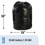 Load image into Gallery viewer, Total Recycled Content Plastic Trash Bags, 60 Gal, 1.5 Mil, 36&quot; X 58&quot;, Brown/black, 100/carton
