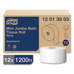 Load image into Gallery viewer, Advanced Jumbo Bath Tissue, Septic Safe, 1-ply, White, 3.48&quot; X 1,200 Ft, 12 Rolls/carton
