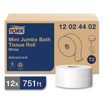 Load image into Gallery viewer, Advanced Mini-jumbo Roll Bath Tissue, Septic Safe, 2-ply, White, 3.48&quot; X 751 Ft, 12 Rolls/carton

