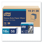 Load image into Gallery viewer, Heavy-duty Paper Wiper 1/4 Fold, 1-ply, 12.5 X 13, White, 56/pack, 16 Packs/carton
