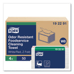 Load image into Gallery viewer, Small Pack Foodservice Cloth, 1-ply, 11.75 X 14.75, Unscented, White With Red Stripe, 50/poly Pack, 4 Packs/carton
