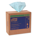 Load image into Gallery viewer, Low-lint Cleaning Cloth, 1-ply, 9 X 16.5, Unscented, Turquoise, 100/box, 8 Boxes/carton
