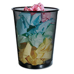 Load image into Gallery viewer, Mesh Wastebasket, 18 Qt, Steel Mesh, Black
