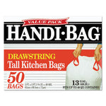 Load image into Gallery viewer, Drawstring Kitchen Bags, 13 Gal, 0.6 Mil, 24&quot; X 27.38&quot;, White, 50/box
