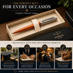 Load image into Gallery viewer, Personalized Parker Jotter Ballpoint Pen, Chelsea Orange, Custom Engraved Pen Set,  Luxury Gift Box
