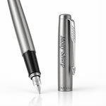 Load image into Gallery viewer, Personalized Parker Jotter Stainless Steel Fountain Pen, Engraved Luxury Gift, Custom Writer's Instrument
