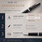 Load image into Gallery viewer, Personalized Parker IM Matte Black Fountain Pen, Engraved Chrome Trim Executive Gift
