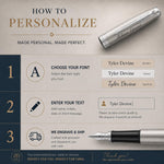 Load image into Gallery viewer, Personalized Parker Jotter Stainless Steel Fountain Pen, Engraved Luxury Gift, Custom Writer's Instrument

