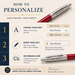 Load image into Gallery viewer, Personalized Parker Jotter Ballpoint Pen,  Red, Custom Engraved Gift for Him &amp; Her,  Doctor,  Wedding, Groomsmen, Anniversary
