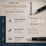 Load image into Gallery viewer, Personalized Parker Jotter Black Fountain Pen, Engraved Luxury Gift, Custom Writer's Instrument
