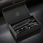 Load image into Gallery viewer, Parker IM Black Chrome Fountain Pen and Ballpoint Pen, Luxury Black Pen Set Gift Box
