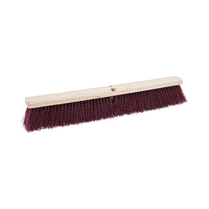 Floor Brush Head, 3.25" Maroon Stiff Polypropylene Bristles, 24" Brush